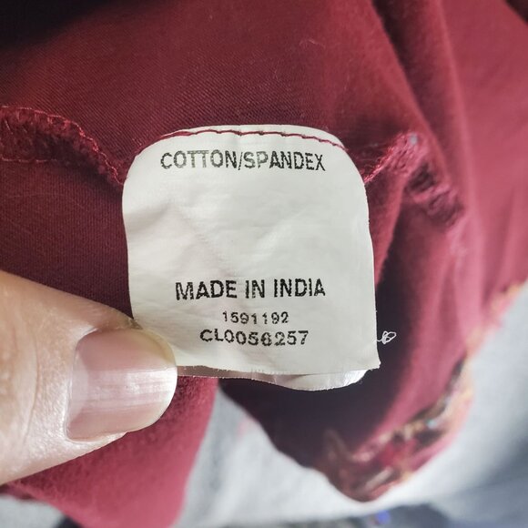 eShakti Dress Womens 6X Rust Red Embroidered Cotton Stretch Knee Length - Picture 3 of 10